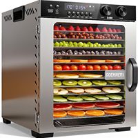Commerciële voedseldroger 1100W dubbele ventilator 30-90°C temperatuurregeling 0-48 uur timer 15 bakken SUS304 voedselveilig voor vlees jerky voedseldehydrator