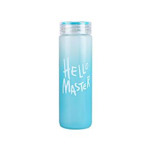 Botella de vidrio de borosilicato de 500 ml con degradado mate, cordón para transportar, tapa a juego con el color, taza de agua portátil para estudiantes escolares - Product Image 2