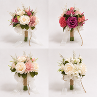 Bouquet de mariée artificiel en fleurs pour la mariée, idéal pour la cérémonie de mariage, la photographie de robes de mariée et les accessoires de shooting.