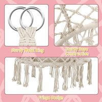 Parfait pour la chambre à coucher, le porche, les adultes, le balcon, hamac en macramé beige, chaise suspendue à bascule avec coussin moyen