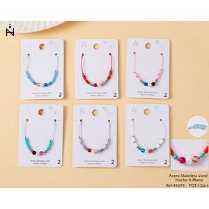 Bracciale con perle irregolari in acciaio inossidabile, fatto a mano, accessorio di moda, set da 12 pezzi - Product Image 3