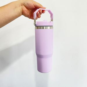 Flip Straw 30oz Matte Macaron Blank Sublimation Stainless Steel <b>Vacuum</b> Insulated Leak Proof Tumbler Bottlewith Handle - Product Image 4