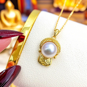 Collana con Perle Finte Ispirata al Buddha per Donne, Elegante Collana alla Moda - Product Image 4