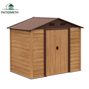 <span class=keywords><strong>Abri</strong></span> de jardin en métal sur mesure avec finition imitation <span class=keywords><strong>bois</strong></span>, double porte coulissante et kit d'extension de toit, fabrication OEM prise en charge - Product Image 5