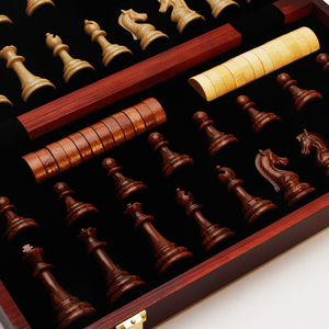 Acrylic Wood Grain Chess Set Checkers 2 In 1 Magnetic Chess Board High-end Customized Chess Set Luxury