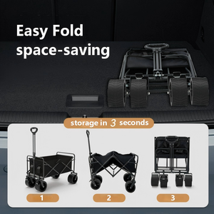 300L Wide Wheels Folding <strong>Wagon</strong> Portable Camping Cart Collapsible Foldable Trolly for <strong>Beach</strong> Outdoor Garden Picnic Shopping - Product Image 3