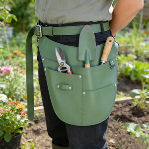 Ceinture porte-outils de jardin en similicuir premium, sangle de taille réglable, organisateur multi-poches pour le jardinage, la fleuristerie et les travaux de jardin - Product Image 5