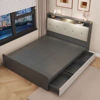 Meubles de chambre à coucher modernes, lit king-size multifonctionnel avec rangement, cadre de lit queen-size en bois pour la maison