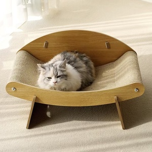 Venta al por mayor de fábrica, tabla para rascar gatos, diseño de cangrejo, garra de madera, nido de gato con alfombrilla de Sisal transpirable, sofá cama para gatos - Product Image 3