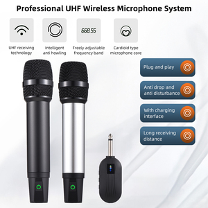 Professional 2.4G Rechargeable Dynamic <b>Microphone</b> System <b>Wireless</b> Handheld Omni-Directional Polar for Singing Made Durable Metal - Product Image 3