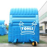 Toboggan aquatique gonflable commercial double piste de 16 pieds de haut avec piscine, idéal pour la glisse aquatique, à vendre