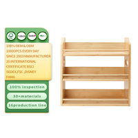 Étagère de rangement murale en bois à 3 niveaux, organisateur de bureau durable avec taille personnalisable pour les fournitures de cuisine et les livres