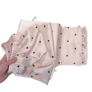 Ensemble de <span class=keywords><strong>pyjama</strong></span> en soie glacée à pois roses de style coréen doux et féminin pour le printemps et l'été, cardigan ouvert, vêtements de maison pour femmes - Product Image 6