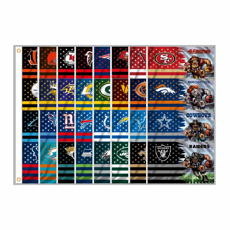 Tüm NFL takımları ile en kaliteli 3X5FT özel afişler New York Giants maskot bayrakları