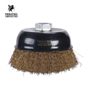 PEGATEC High Performance 3 Inch 75mm Industrial Powerful Brown Wire Cup <strong>Brush</strong> for Various Materials Polishing - Product Image 2