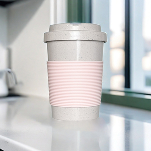 Nuova tendenza riutilizzabile caffè fondi tazza di caffè 12oz BPA tazza di plastica per bere con la stampa per i regali singola parete tazza di caffè Grey - Product Image 4