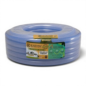 Manguera de Jardín Retráctil de PVC Transparente, Flexible y de Alta Presión, Envuelta en Malla, para Riego en Exteriores - Product Image 1