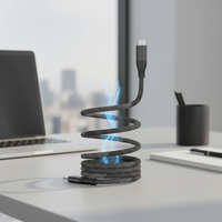 Nouveau câble magnétique en nylon 3A à charge rapide Type C-C, robuste et durable, noir, taille personnalisée pour mobile et appareil photo