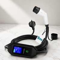 Nouvelle station de recharge portable pour véhicules électriques, type 2, prise AU, courant réglable 10A/15A, 2,4KW 3,5KW, monophasé, étanche IP65, 5m, pour la maison