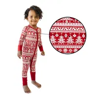 Huaduo Custom Design Best-Selling In Europa En Amerika Bamboe Leuke Rendier Baby Boy Sleepwears Unisex Zachte Stof Kids pyjama