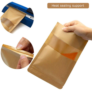 Gran oferta, pequeño embalaje <span class=keywords><strong>de</strong></span> especias, Stand up Food Brown Doypack, bolsa <span class=keywords><strong>con</strong></span> cremallera <span class=keywords><strong>de</strong></span> <span class=keywords><strong>papel</strong></span> <span class=keywords><strong>Kraft</strong></span> <span class=keywords><strong>con</strong></span> <span class=keywords><strong>ventana</strong></span> - Product Image 4