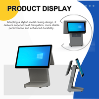 Máquina POS Android Industrial de 15.6 Pulgadas con Pantalla Dual, Caja Registradora Inteligente Todo en Uno, Máquina de Facturación de Alta Velocidad para Tiendas de Conveniencia