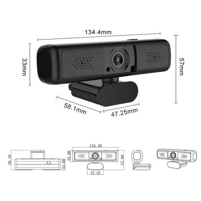 Newest 2K 4MP 4X Digital Zoom Laptop Live Broadcasting Web PC USB Camera Dual Microphone Laptop Wholesale 2K Webcam