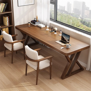 Modern Solid Wood Durable Healthy <strong>Narrow</strong> Wall Mounted Double Study Writing Office <strong>Computer</strong> <strong>Desk</strong> for Home Use - Product Image 1