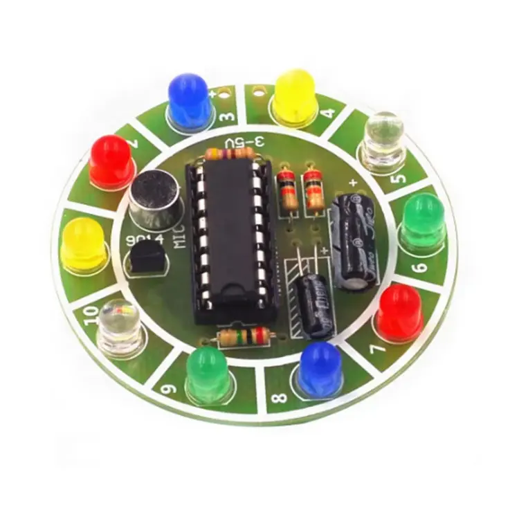 Colorful voice-activated rotating LED lights circuit board to make diy kits electronic diy making loose parts