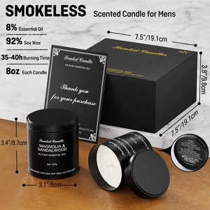 Juego de <span class=keywords><strong>Regalo</strong></span> de Velas Aromáticas para Hombre, Paquete de 4 Velas de Cera de Soja, Velas Masculinas de Lujo para el Hogar, Regalos Relajantes para Hombres, Papá, Esposo - Product Image 3