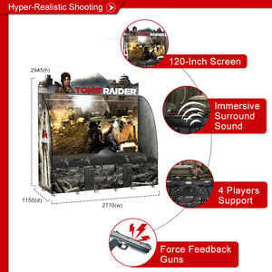 Tomb <span class=keywords><strong>Raider</strong></span> Ce Centre de jeux à pièces 4 joueurs Jeu de tir à la lumière avec pistolet Jeu d'arcade Console - Product Image 4