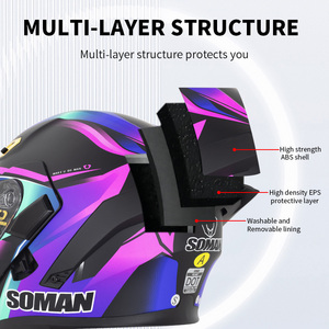 Casque de moto intégral homologué DOT, casque de motocross rabattable, visière double, casque modulaire, scooter, hommes, cascos para motos - Product Image 2