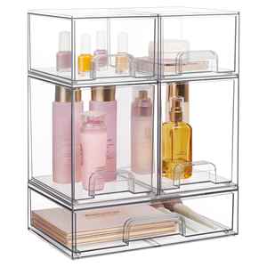 Bottle <b>Storage</b> Organizer Baby - Acrylic Bottles Station Organizer <b>Container</b>, <b>Stackable</b> Clear Drawers for Countertop, Vanity - Product Image 1