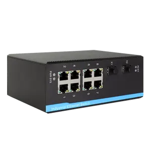 InMax Pembuatan Asli 10 Port 8G + 2G 12V 24V 36V 48V Berhasil Din Rail Industri Jaringan Ethernet Switch Media Converter