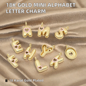 Breloques et pendentifs populaires en laiton de haute qualité, minces et miniatures, plaqués or 18 carats, avec lettres initiales de l'alphabet pour fêtes d'enfants - Product Image 2