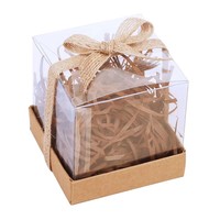 Boîtes en plastique transparentes pliables en PET PVC avec base en carton, boîte cadeau transparente en plastique pour bougies et bonbons