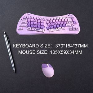 2025 thiết kế mới có thể sạc lại chế độ kép 2.4G + BT Ergonomic mixcokor Bàn phím không dây và chuột siêu mỏng - Product Image 5