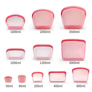 20 Models BPA Free Reusable Airtight Silicone Food Storage Bags Leak Proof Fruits Snack Soup Container Bags