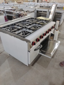 Chuyên Nghiệp 6-Burner Thép Không Gỉ <span class=keywords><strong>Gas</strong></span> Phạm Vi Lò Phổ Biến Cho Chế Biến Thực Phẩm Máy Móc - Product Image 3