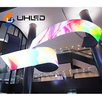 Nouveau design P3.076mm hd led écran module souple intérieur doux flexible led modules écran d'affichage incurvé