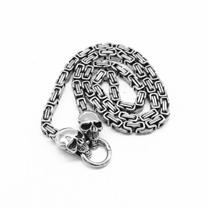 yunnique Skull <b>Necklace</b> Stainless Steel <b>Chain</b> Geometric Design Fashion Pendant For <b>Boys</b> And Girls - Product Image 3