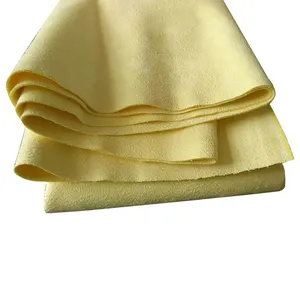 Ultra fine 300gsm giallo a buon mercato private label vetro microfibra gioielli in pelle pu pulizia panno asciutto