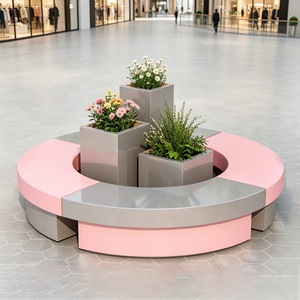 Banc d'extérieur artistique sur mesure pour l'entourage des arbres, chaises pour la zone d'entrée du jardin botanique - Product Image 6