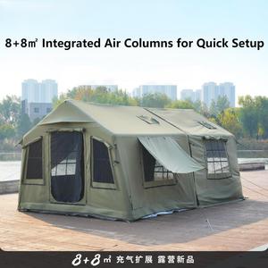 Grande extension de colonne d'air de 8 + 8 ㎡ pour fête de famille tente de <span class=keywords><strong>camping</strong></span> gonflable en fibre de carbone TC à double maison extérieure bon marché - Product Image 2