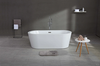 Baignoire ovale autoportante HL moderne et minimaliste blanche de haute qualité, baignoire en acrylique abordable de haute qualité