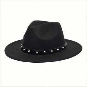 Chapeaux unisexes en feutre avec ruban décoratif, style vintage, à large bord, Panama, Cowboy, Fedora, pour fêtes, personnalisables - Product Image 5