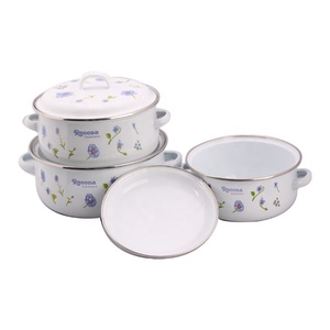 Grande Vente – Batterie de Cuisine REOONA 671D <span class=keywords><strong>en</strong></span> <span class=keywords><strong>Fonte</strong></span> Émaillée, Casseroles Émaillées pour le Marché Africain - Product Image 3