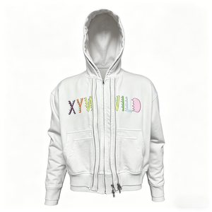 Custom Unisex Oversized Plain Embroidery 100% Cotton Zip-Up Hooded Sweatshirts & Hoodies - Product Image 1