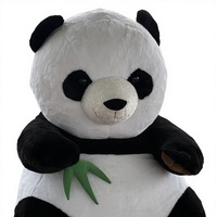 Vente en gros de peluches géantes de 36 pouces, panda chinois en peluche douce, animal en peluche brodé en forme de bambou, personnalisable, en coton PP, jouets de Noël