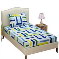 Parure de draps jetables 4 pièces en coton, couleurs personnalisables, qualité hôtelière, drap plat, drap-housse, taie d'oreiller, 200TC, motif floral